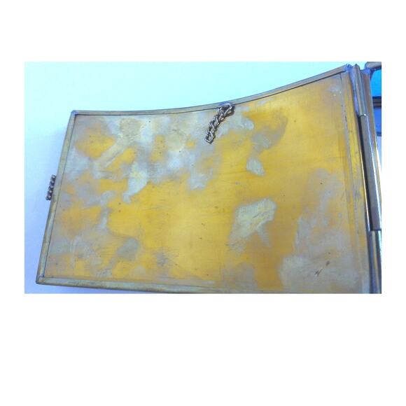 Vintage Via Vermont Etched Glass Trinket Box Girl In Meadow By A Piepperbott - Picture 6 of 8